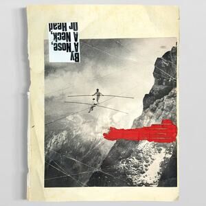 Original Mixed Media Modern Art Collage "Monorhyme" 10x13" Signed